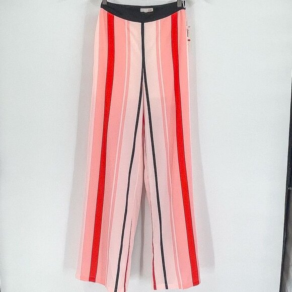 Gianni Bini High Waisted Wide Leg Vertical Stripe Trouser Flowy Palazzo Pants - Picture 1 of 8